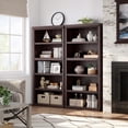 thumbnail image 3 of EDTara Tall Rustic Farmhouse Bookshelf, 3/5-Tier Wide Book Shelf, Modern Floor Standing Display and Storage for Home Office, 3 of 7