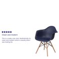 thumbnail image 2 of 2 Pk. Alonza Series Navy Plastic Chair with Wooden Legs, 2 of 9