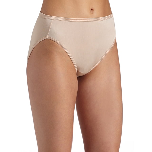 Vanity Fair Womens Body Shine Illumination Hi Cut Panty, 8, ROSE BEIGE