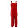 thumbnail image 3 of Innerwin Combinaisons Sans Manches Femmes Pantalons Longs Été avec Poches Couleur Unie Combinaison Rouge 3TG, 3 of 8
