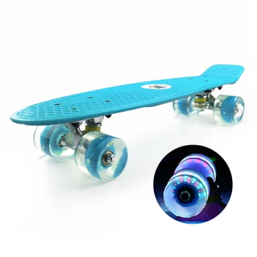 22-inch skateboard with colorful LED wheels and flashing wheels, suitable for children, boys and girls