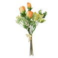 thumbnail image 1 of thinsony Artificial Flower Bouquet Wedding Party Simulation Floral Decor Home Decoration artificial Flower, Orange, 1 of 4