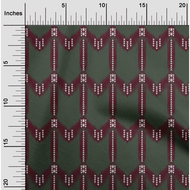 oneOone Viscose Chiffon Fabric Chevron Ikat Print Fabric BTY 42 Inch Wide