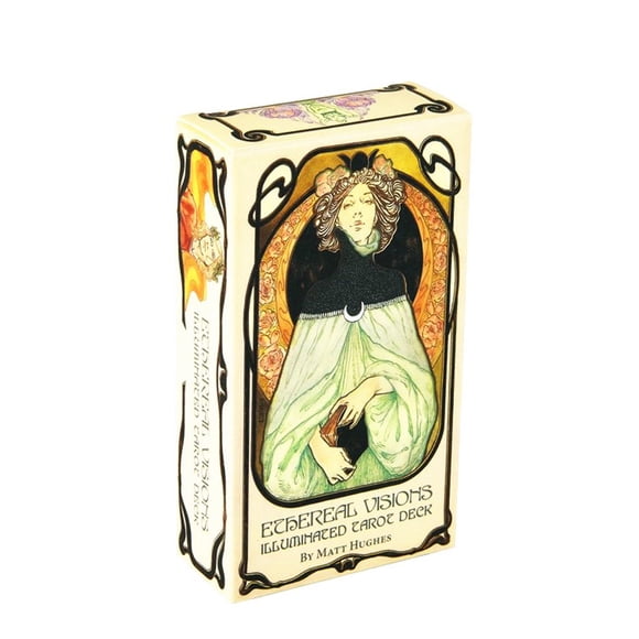 80 Pcs Visions Éthérées Cartes de Tarot Illuminées Jeu de Société Jeu de Table Anglais pour Fête Jeu de Cartes Divertissement Couleur : comme Montré Spécification : 80 Feuilles