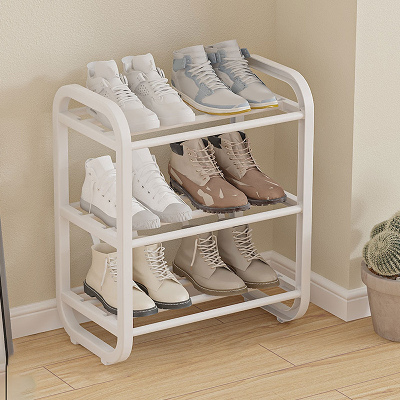 TIMIFIS Stainless Steel Shoe Rack, Kitchen Appliances Shoe Rack Dormitory Home Doorway Storage Artifact Multi Layer Fast Assembly Easy Shoe Rack