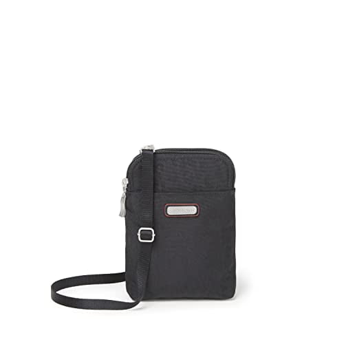 Baggallini Sac Bandoulière Bryant pour Femmes Take Two - Petit Sac de Voyage avec Manches à Blocage RFID - Mini Sac Léger Résistant à l'Eau, Guépard Noir, Taille Unique