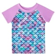 thumbnail image 4 of Girls Rash Guard 2-Piece Swimwear Fish Scale Pattern Swimwear Upf 50+ Uv for 4-12Y, 4 of 6