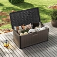 thumbnail image 4 of Costway Storage Box with Lockable Design & Gas Strut Handle 2 Person Bench Garden Organizer, 4 of 10
