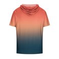 thumbnail image 4 of Besolor Mens Casual Hooded Tops Gradient Drawstring Short Sleeve Shirts Sports ness Pullover Summer Blouse, 4 of 4