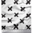 thumbnail image 1 of Soimoi White Moss Georgette Fabric Brush Stroke Abstract Printed Fabric 1 Yard 42 Inch Wide, 1 of 3