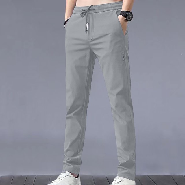 DPTALR Pantalon Long Classique Décontracté d'Été pour Homme, Coupe Ajustée, Uni