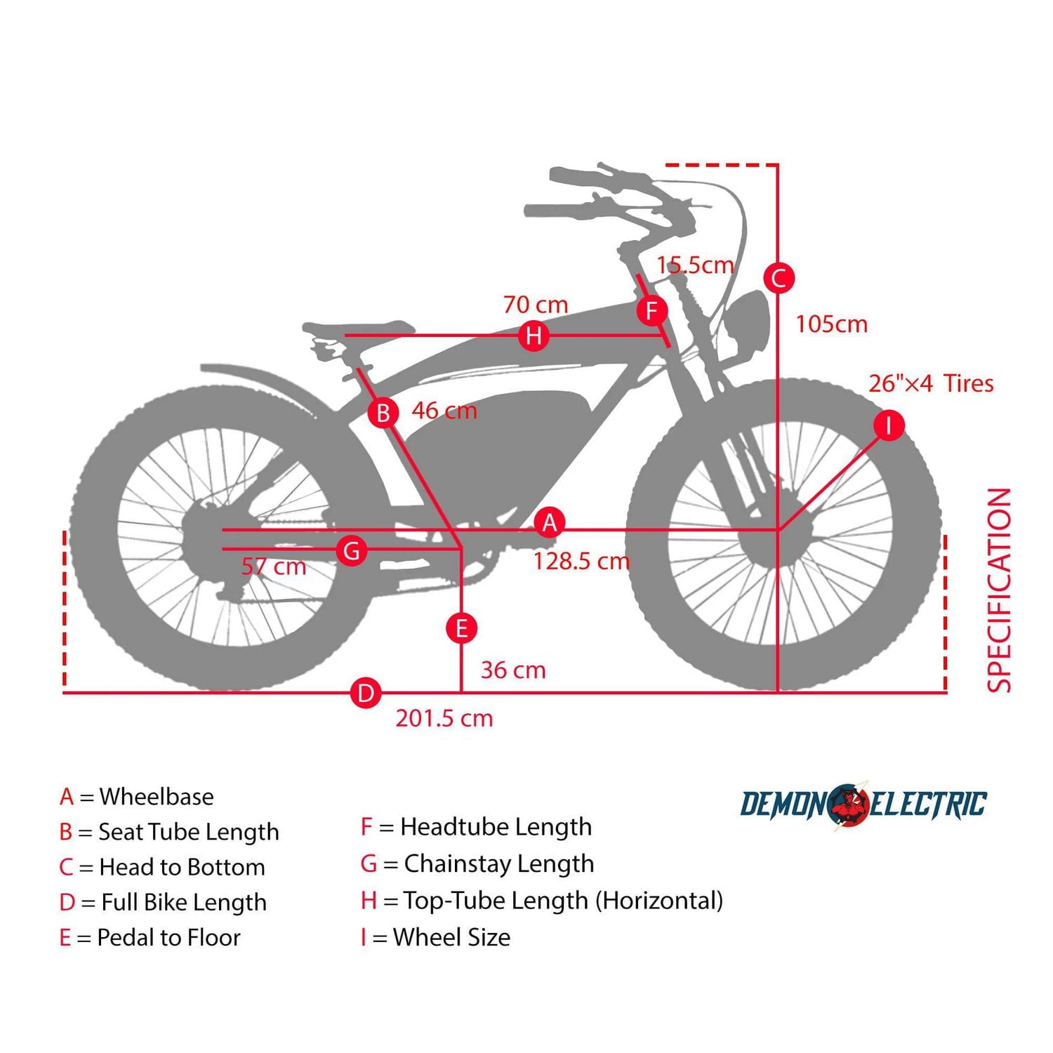 Vélo électrique Demon Electric Davient 500W de style croiseur rétro à pneus gras de 26 po, autonomie de batterie de 40-55 km (16,75 Ah), freins hydrauliques TEKTRO, 7 vitesses SHIMANO - Blanc, jantes