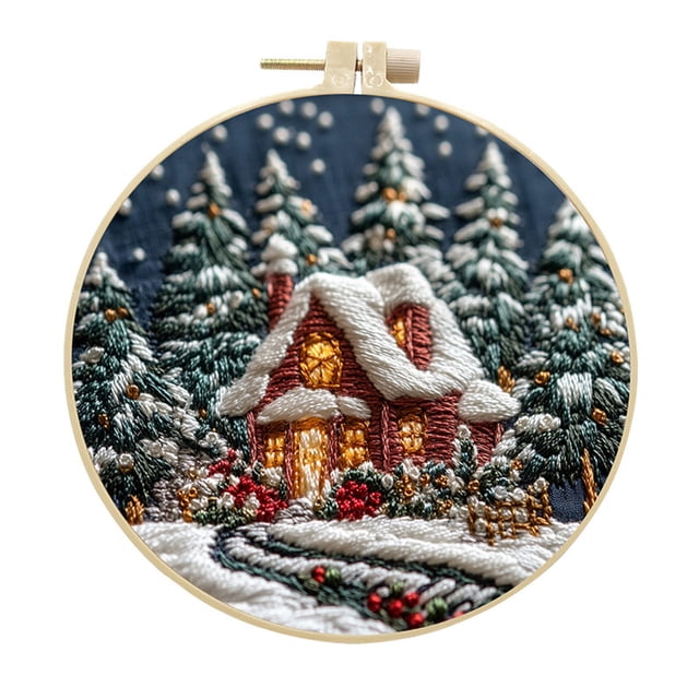 WMQPNNS New Trending Koofur Christmas C R O S S Stit Ch Embroidery Craft Kits ,Hand Christmas Diy Embroidery Patterns Stamped Kit Adults Kids Beginners Stamped Embroidery Kit