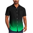 thumbnail image 1 of Pisexur Shirts for Man T Hommes Mode Décontractée Col Rabattu Impression Dégradée Chemise à Manches Courtes Verte, m Chemises de Golf Hommes & Chemises Hommes, 1 of 7
