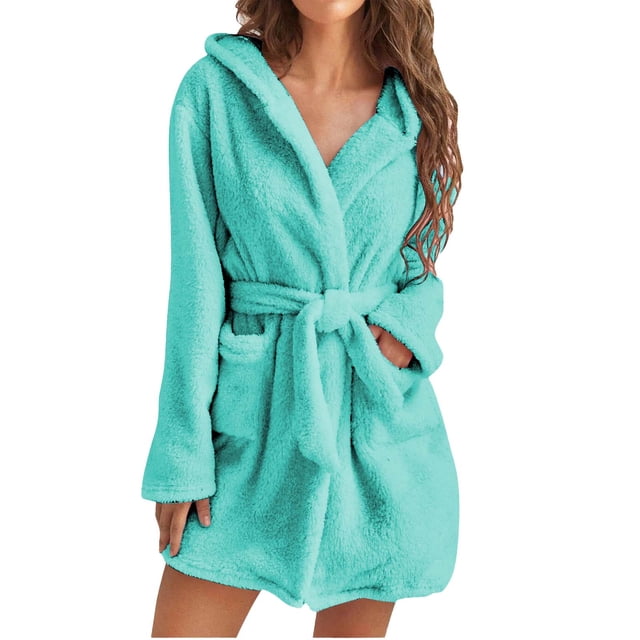 Gift TIMIFIS Womens Robe Plush Soft Robe , Warm, Fleece Bathrobe Winter Warm Pajamas Shower Nightgown - Spring/Summer