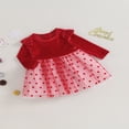 thumbnail image 3 of Baby Girls Long Sleeve O Neck Dot Print Tulle Patchwork Dresses, 3 of 9