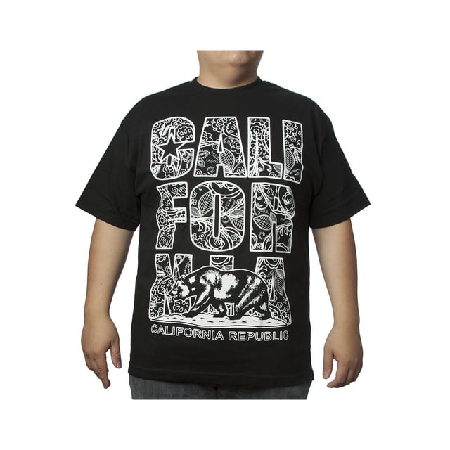 Mens California Republic Floral Short-Sleeve T-Shirt - Small