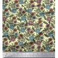 thumbnail image 1 of Soimoi Poly Georgette Fabric Leaves & Floral Block Print Fabric by Yard 52 Inch Wide, 1 of 3