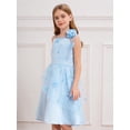 thumbnail image 3 of Jhaoyu Robe de Demoiselle d'Honneur pour Enfants, Satin Brodé, Concours, Bal, Fête Formelle, Tulle, Tutu, Robe de Bal, Bleu Pâle 12, 3 of 7