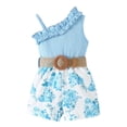 thumbnail image 1 of HNMKIU Robe Fleurie à Volants pour Tout-Petites Filles, Sans Manches, Tissu Côtelé Confortable pour Fêtes et, 1 of 4