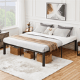 thumbnail image 1 of Yaheetech Metal Platform Bed Frame with Steel Slat Support, King, Black, 1 of 9