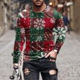 thumbnail image 2 of UVEASISHA Soldes Aujourd'hui Liquidation T-Shirts de Noël à Manches Longues pour Hommes Grande Taille T-Shirts Graphiques à Imprimé de Noël T-Shirts Nouveauté Décontractés à Col Rond Hauts Mode Urbaine Cool Vert TTG, 2 of 6