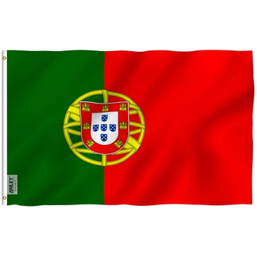 ANLEY Fly Breeze] [ Drapeau du Portugal 3 X 5 Pieds - Couleur Vive et Résistant à la Décoloration UV - En-Tête en Toile et Double Piqûre - Drapeaux Nationaux Portugais en Polyester avec Oeillets en Laiton 3 X 5 Pi