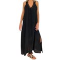 thumbnail image 1 of Kcodviy Robe Ample pour Femmes Grande Taille pour Femmes Épaule Sans Manches Fête Moulante Grande Taille Robes Maxi Dentelle Patchwork Longue Robe, 1 of 7