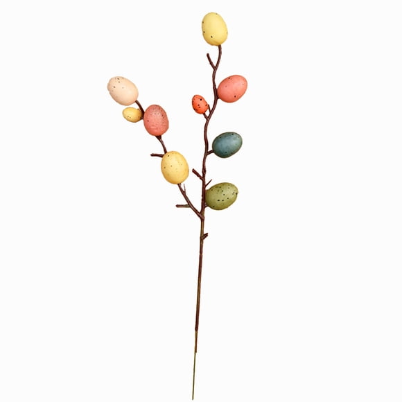 Easter Decorations for Home, Eggs Cuttings Foam String 12.99 Inch Artificial Branches, Multicolor for Tabletop, Decorate Easter Eggs for Spring and Holiday
