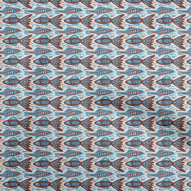 oneOone Cotton Poplin Brown Fabric Asian Block Craft Projects Decor Fabric Printed By The Yard 42 Inch Wide