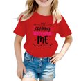 thumbnail image 1 of PMVFHDE Hauts pour Filles T-Shirts Grande Taille pour Fille Hauts Graphiques pour Fille T-Shirts pour Fille Coupe Ample T-Shirts pour Fille Coupe Ample T-Shirt Graphique pour Fille Col Rond Manches Courtes Rouge, 3-4 Ans, 1 of 5