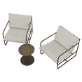 thumbnail image 3 of HOMETRENDS Augusta Steel 3-Piece Outdoor Chat Set with Cushions, Grey, 3 of 12