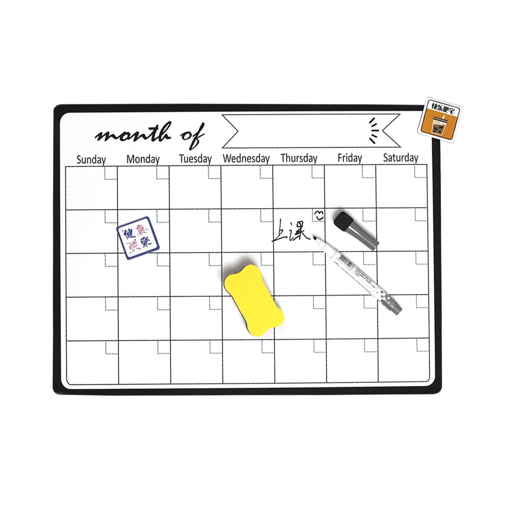 Calendar Board For Refrigerator Monthly Weekly Calendar Whiteboard Organizer Planner Magnetic Dry Erase Board 3.81 Oz