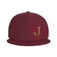 thumbnail image 3 of ZICANCN Alphabet J Pattern Baseball Caps, Trucker Hats for Men And Women, Adjustable Breathable Flat Caps, Dark Red, 3 of 6