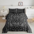 thumbnail image 1 of Erosebridal Grey Damask Flower Bedding Full Comforter Set, Retro Boho Down Comforter, Mandala Hippie Decor, Reversible, 1 of 7