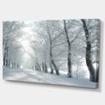 thumbnail image 2 of Winter Country Lane on Frosty Morning - Large Forest Canvas Art Print, 2 of 4