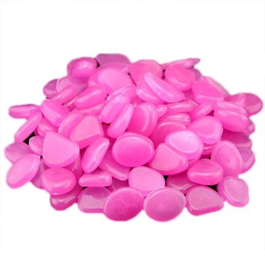 ZTTD Glow in The Dark Garden Pebbles Stones Rocks for Yard and Walkways Decor Garden Fish Tank Aquarium Walkway Plant Pots, DIY Decorative Luminous Stones in Purple (50 PCS)