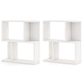 thumbnail image 1 of Costway 2 Pcs Bibliothèque à 3 Niveaux Étagère Géométrique Table d'Appoint avec Rangement Ouvert Étagère de Présentation Blanc, 1 of 9
