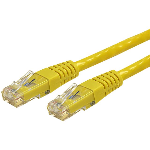 StarTech Câble Patch RJ45 UTP Gigabit Cat6 Jaune Moulé, 10 Pieds