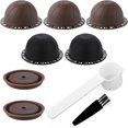 thumbnail image 1 of LAICAIW 5pcs Reusable Pods for Nespresso Vertuo Machine, 230ml & 150ml Refillable Coffee Capsule Set with 2 Silicone Lid, 1 Spoon, 1 Brush Coffee Accessories for Nespresso, 1 of 7
