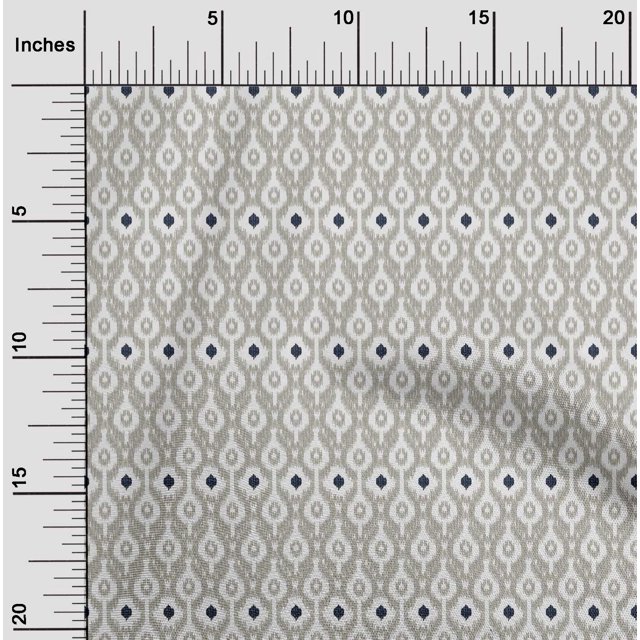 oneOone Cotton Poplin Fabric Ogee Ikat Printed Craft Fabric BTY 42 Inch Wide