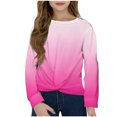 thumbnail image 1 of Posijego Chandail en Molleton pour Petite Fille, Col Rond, Manches Longues, Torsade devant, Crop Top Athlétique, 1 of 7