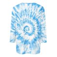 thumbnail image 4 of RXIRUCGD T-shirt Mode Imprimé Col Rond Manches 3/4 pour Femme, Bleu Ciel, Taille: 2TG, 4 of 5