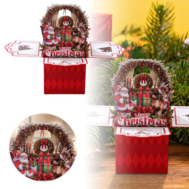 Up Greeting Card With Festive 3D Surprise Design For Holiday Wishes And Celebrations Greeting Display Rack Baby Greeting Easter Greeting Cards Pack Handmade Thank You Cards Anniversary Cards for