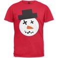 thumbnail image 1 of Snowman Face Ugly Christmas Sweater Red T-Shirt, 1 of 1