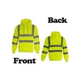 thumbnail image 4 of High Visibility workwear safety full zip hoodie reflective sweatshirt (Yellow,M), 4 of 5