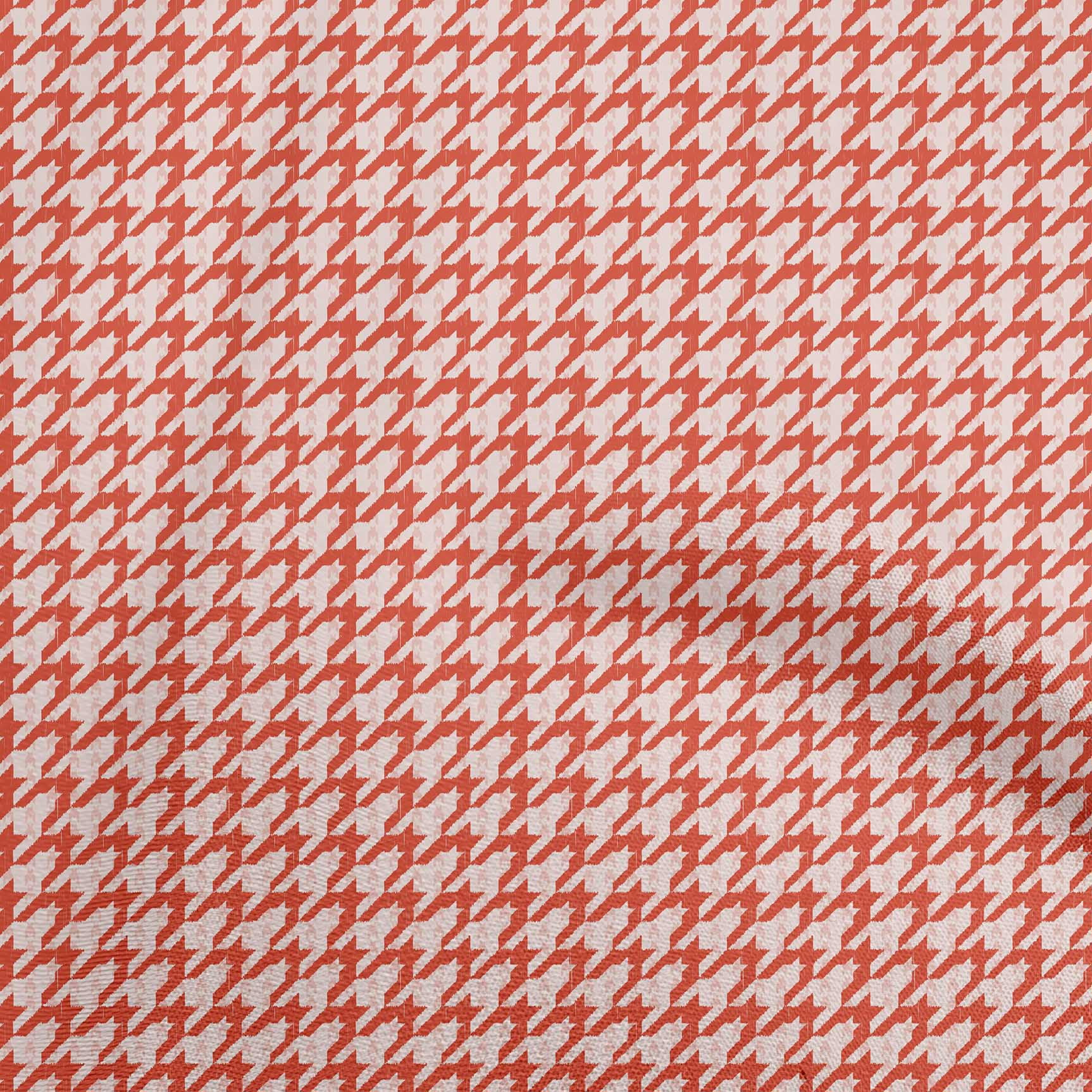 oneOone Cotton Poplin Orange Fabric Houndstooth Sewing Craft Projects Fabric Prints By Yard 56 Inch Wide