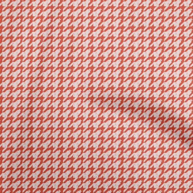 oneOone Rayon Orange Fabric Houndstooth Craft Projects Decor Fabric Printed By The Yard 56 Inch Wide