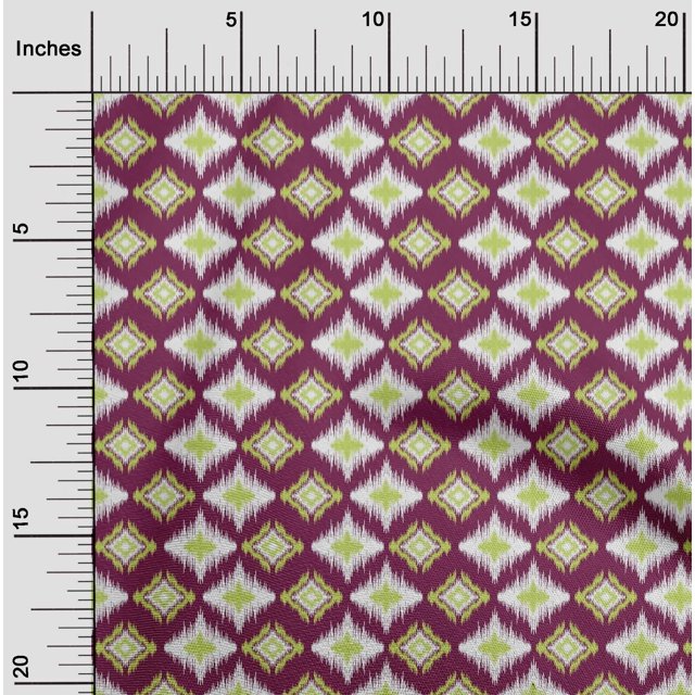 oneOone Georgette Viscose Fabric Geometric Ikat Printed Craft Fabric BTY 42 Inch Wide