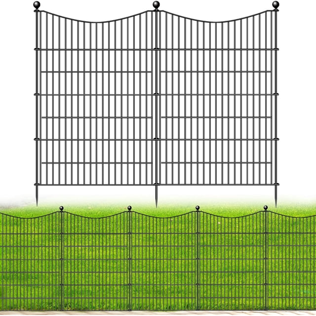 Panels Decorative Garden Fence with Gate Dog Fence Outdoor for Yard Animal Barrier Fence No Dig Rustproof Metal Garden Edging Fence and Borders Temporary Fenc
